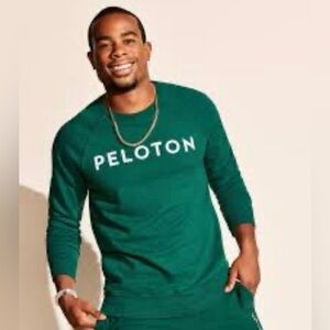 Peloton Green Crewneck Embroidered Logo Sweatshirt Size L Unisex